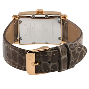Gevril Ave of Americas Mini Women’s Rose SS Case, Pink MOP Dial Watch,
Genuine Tan Leather Strap.