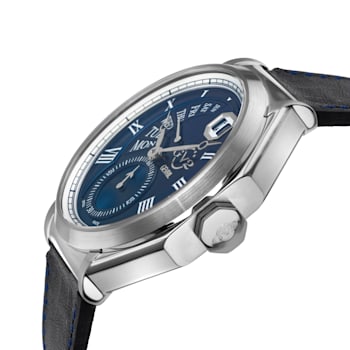GV2 by Gevril Men's 42421 Marchese Blue Leather Day/Date Swiss Quartz Watch
