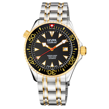 Gevril Men 48802 Hudson Yards Swiss Automatic Diver Rotating Ceramic
Bezel Watch