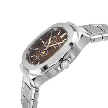 GV2 Men's Potente Moon Phase Swiss Automatic Watch, Stainless Steel Bracelet