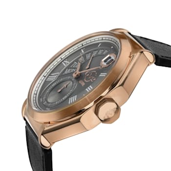 GV2 by Gevril Mens 42423 Marchese IPRG Black Leather Day/Date Swiss
Quartz Watch