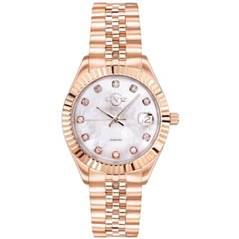 GV2 by Gevril Women's Naples 12403 Swiss Quartz MOP Dial Diamond Watch