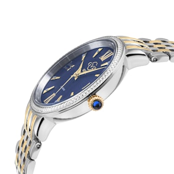 GV2 Women's Genoa Blue MOP Dial, Stainless Steel Diamond Watch