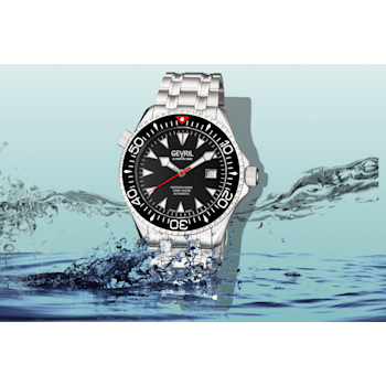 Gevril Men 48800 Hudson Yards Swiss Automatic Diver Rotating Ceramic
Bezel Watch