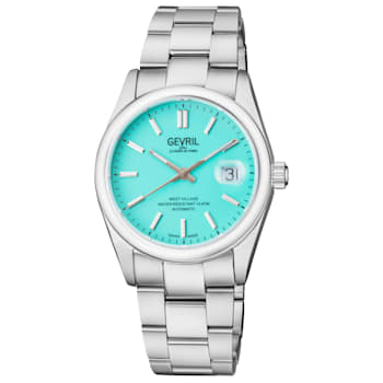 Gevril Men's Automatic West Village Tiffany Green Dial Stainless Steel Bracelet