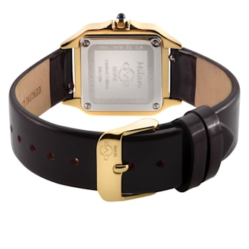 GV2 Milan Women's Silver Dial Burgundy strap watch