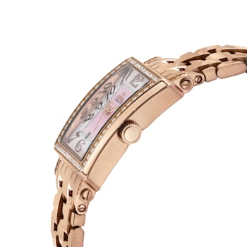 Gevril Ave of Americas Mini Women’s Rose Stainless Steel Diamond Case,
Pink MOP Dial Watch