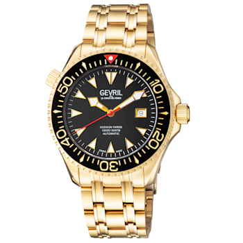 Gevril Men 48804 Hudson Yards Swiss Automatic Diver Rotating Ceramic
Bezel Watch