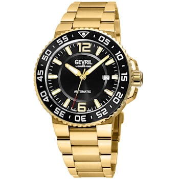 Gevril RiverSide Swiss Automatic Watch, IPYG Stainelss Steel Bracelet