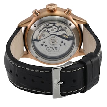 Gevril Men's Vaughn 316L Stainless Steel RG Case, Black Dial, Genuine
Black Leather Watch