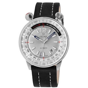 Gevril Men's Wallabout Silver Dial Stainless Steel Watch