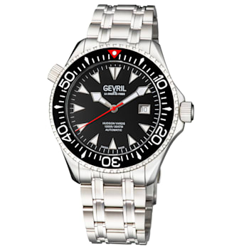 Gevril Men 48800 Hudson Yards Swiss Automatic Diver Rotating Ceramic
Bezel Watch