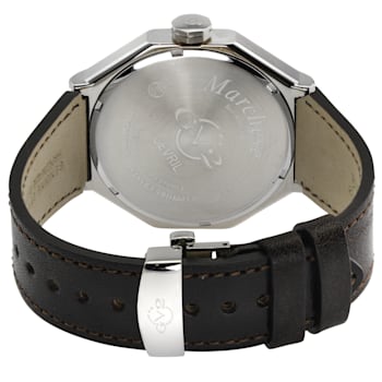 GV2 by Gevril Men's 42420 Marchese Brown Leather Day/Date Swiss Quartz Watch