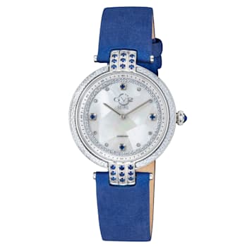 Gv2 By Gevril Women's 12801 Matera Diamonds MOP Dial Blue Suede Swiss
Quartz Wristwatch