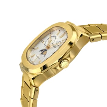 GV2 Men's Potente Moon Phase Swiss Automatic Watch, IPYG Stainless Steel Bracelet