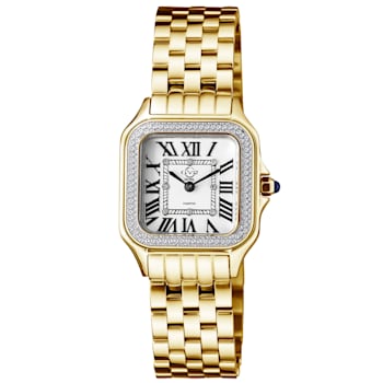 Gv2 By Gevril Women's 12102B Milan Diamond Gold IP Stainless Steel Watch