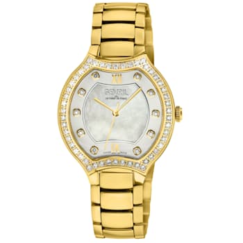 Gevril Women's Lugano Swiss Diamond Watch, Stainless Steel IPYG Bracelet