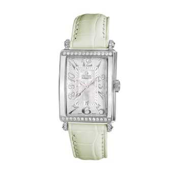 Gevril Women's Avenue of Americas Mini MOP Dial Leather Watch