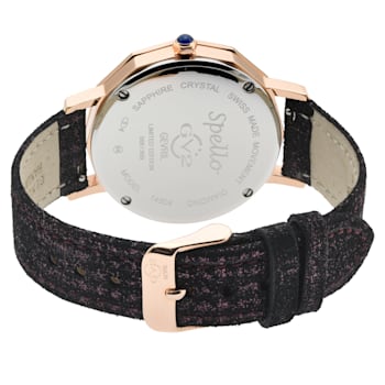 GV2 by Gevril Women's 14504 Spello MOP Dial Diamond Swiss Quartz Leather Watch