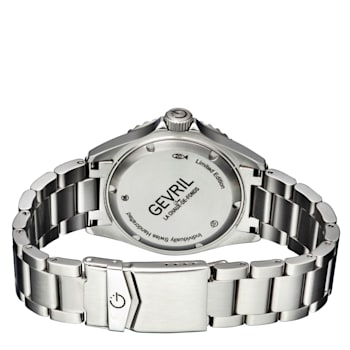Gevril Men's Wall Street Royal BLU Dial Royal BLU Ceramic Bezel
Stainless Steel Bracelet