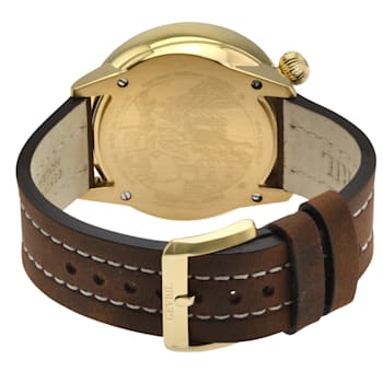 Gevril Men's Wallabout Silver Dial Leather Strap Watch