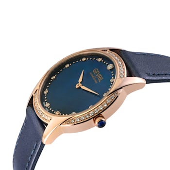 Gevril Women's Airolo Swiss Diamond Watch, Genuine Italian Croc Leather Strap