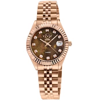 GV2 Naples Women's Brown Dial Rose Gold Watch