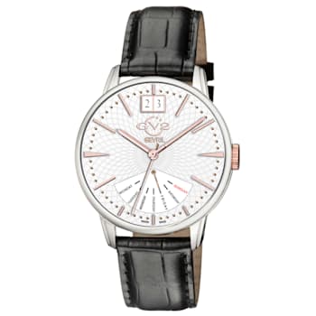 GV2 Rovescio Men's Stainless Steel Case Genuine Leather Strap Watch