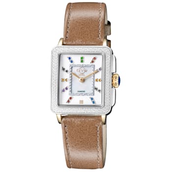 GV2 by Gevril Women's 12334 Padova Gemstone MOP Dial Swiss Quartz
Leather Watch