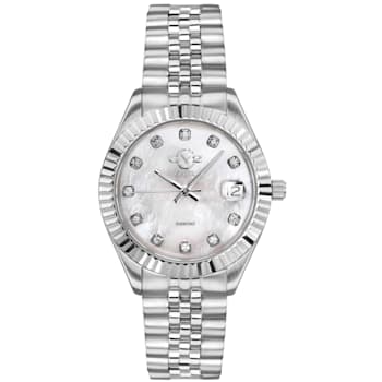 GV2 by Gevril Women's Naples 12405 Swiss Quartz MOP Dial Diamond Watch