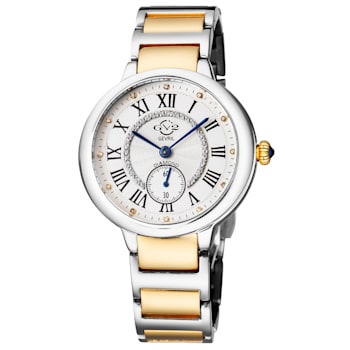 Gv2 By Gevril Women's 12203B Rome Swiss Quartz Diamond IP Two Tone Steel Watch