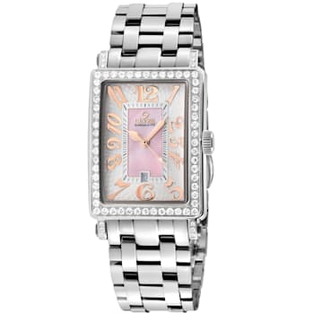 Gevril Ave of Americas Mini Women’s  Stainless Steel Diamond Case,  Pink
MOP Dial Watch