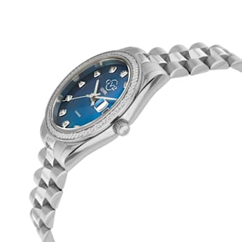 GV2 Women's Turin Diamond, Blue MOP DIal, Stainless Steel Watch