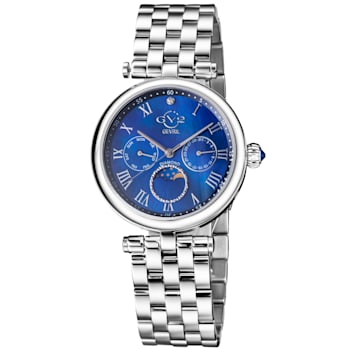 GV2 Florence Women's Blue Mother of Pearl Dial Stainless Steel Bracelet Watch