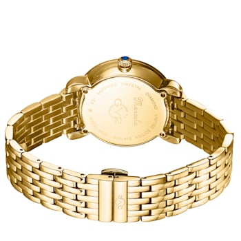 GV2 Marsala Gemstone Women's MOP Dial Stainless Steel Watch