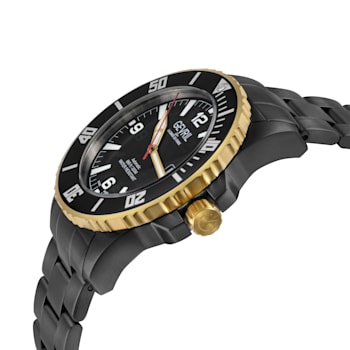 Gevril Men's Canal Street 316L Stainless Steel Case, Black, 316L
Stainless Steel SS/IPBK Bracelet.