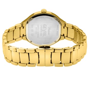 Gevril Women's Lugano Swiss Diamond Watch, Stainless Steel IPYG Bracelet