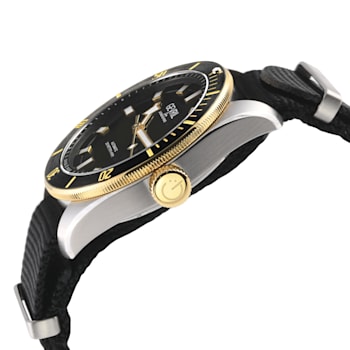 Gevril Men's Yorkville Black Dial IP Yellow Gold Watch