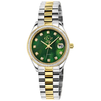 GV2 Women's Turin Diamond, Green MOP Dial, Two toned IPYG Stainless
Steel Watch