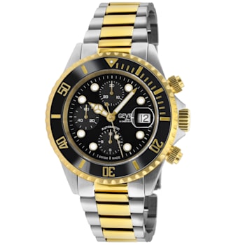 Gevril Men's Wall Street Chrono Blk Dial Blk Ceramic Bezel Two Toned
IPYG Stainless Steel Bracelet