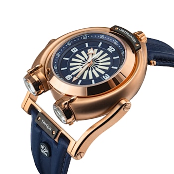 GV2 3406 Triton Men's Gun Dial Calfskin Leather Watch