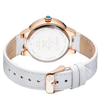 GV2 by Gevril Womens Astor II 9141-L2 MOP Dial Diamond White Leather
Swiss Watch