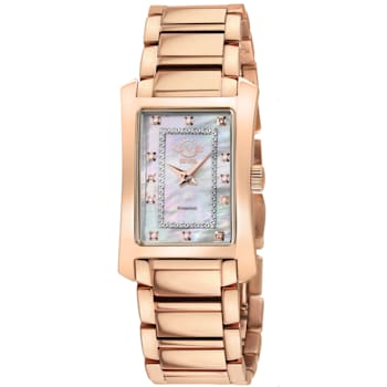 GV2 Womens Luino Diamond White MOP Dial, 316L Stainless Steel IPRG Watch