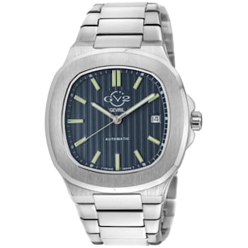Gv2 By Gevril Men's 18101 Potente Swiss Automatic Blue Dial Steel Wristwatch