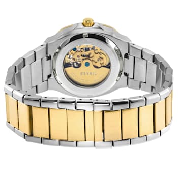 GV2 Automatic Men's Potente Two toned SS IPYG Bracelet Skeletal Watch
