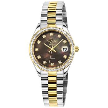 GV2 Women's Turin Diamond, Chocolate Brown  MOP Dial, Two toned IPYG
Stainless Steel Watch