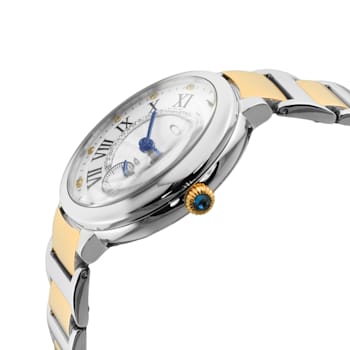 Gv2 By Gevril Women's 12203B Rome Swiss Quartz Diamond IP Two Tone Steel Watch