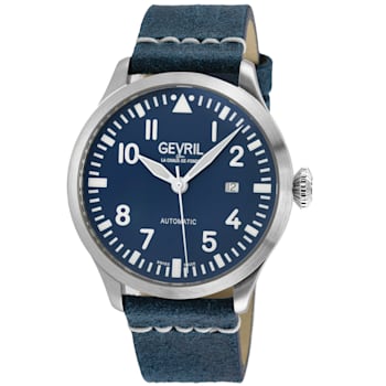 Gevril Men's Vaughn 43503 Swiss Automatic SW200 Sellita Movement Leather Watch