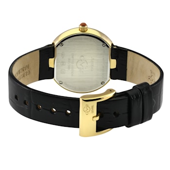 GV2 Arezzo Women's Diamond Watch, Genuine Italian Handmade Red Jasper
Leather Strap