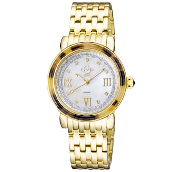 GV2 9851B Women's Marsala Tortoise Swiss Quartz Diamond Watch